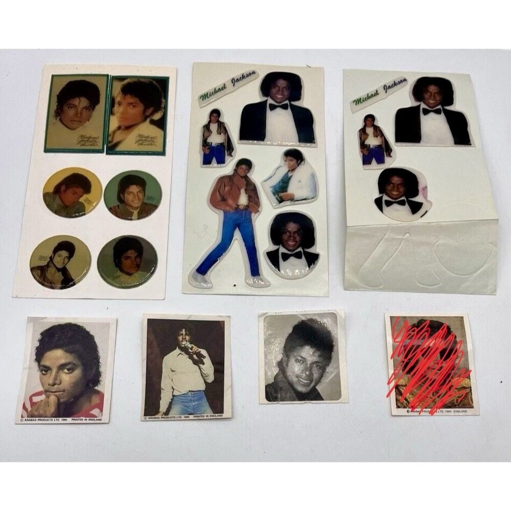 Vintage 1984 Michael Jackson Thriller Sticker Lot - 19 Total -Anabas Products UK